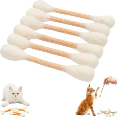 Inspired Finds Giant Catnip Cotton Swab Kicker Toys Set For Interactive Play & Dental Chewing beige