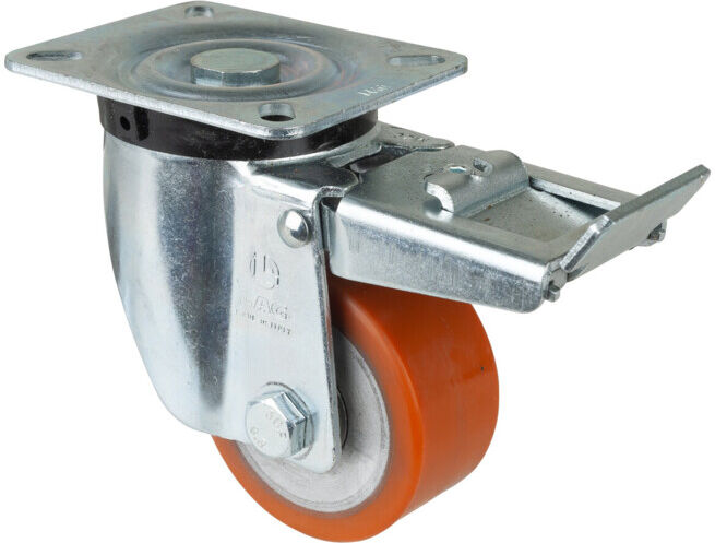BS Rollen Roulette pivotante N120.B90, avec frein, avec plaque, Ø 80, L 40 mm (N120.B90.081)