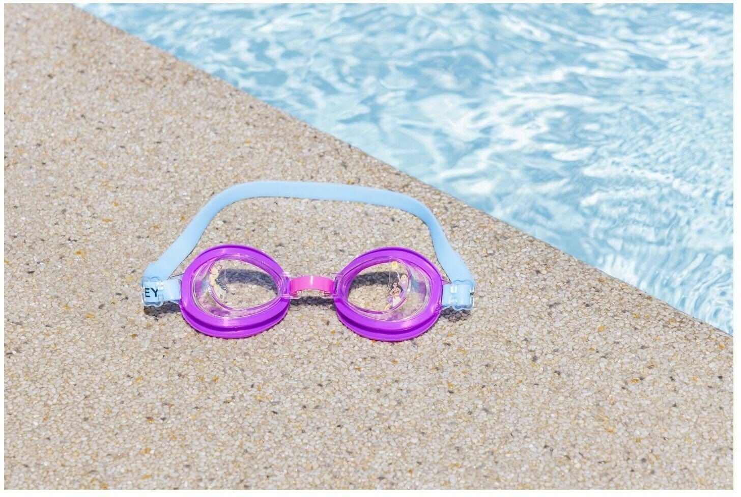 Bestway Disney Princess Swimming Goggles for Kids - Soft Eyecups, UV Protection, 100% Latex-Free