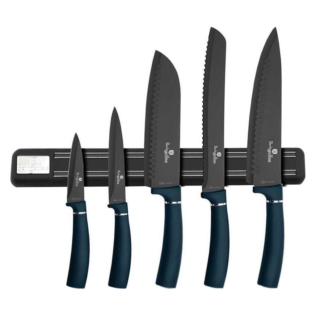 BerlingerHaus Set of 5 knives with magnetic strip BH-2537 AQUAMARINE (20 cm) (21059788)
