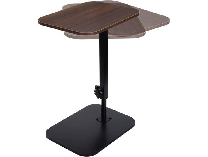 TABLE BASSE-ZENATERRA-Table basse relevable 90×50×46/57cm plateau bois blanc-ciment salon et salle à manger