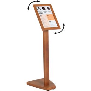 Update-Displays Infoständer aus Holz, braun, A4, 100 cm Höhe, Hoch- oder Querformat