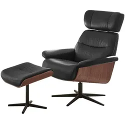 iNNoSeat by MCA + MANILA Relaxer mit Hocker manuell - versch. Farben - Schwarz/Schwarz