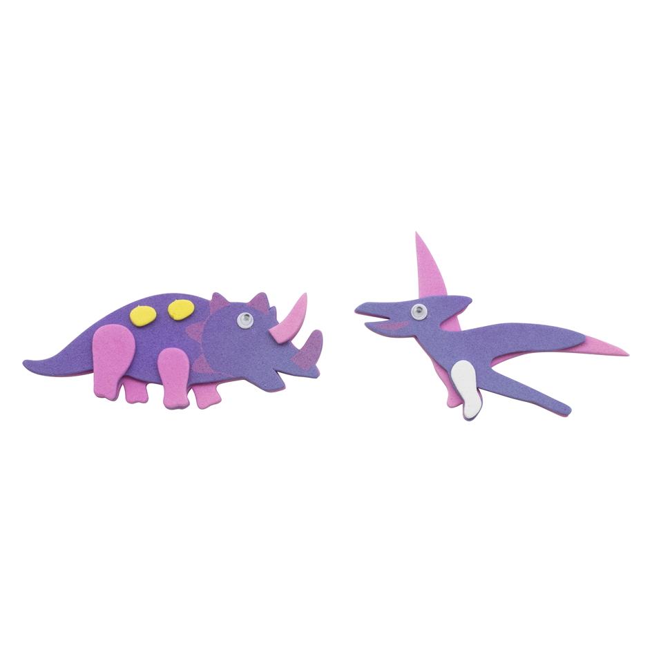 Glorex Moosgummi Sticker 12 St. Dinosaurier, selbstklebend (62247703)