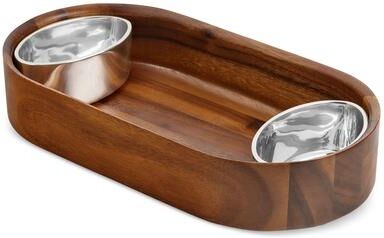 "Nambe Oblong Nest Chip and Dip - 9"" x 7.2"" x 4.3"""