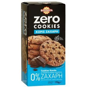 Violanta Kekse Zero Cookies, zuckerfrei, mit Kakao & Schokolade, 170 g