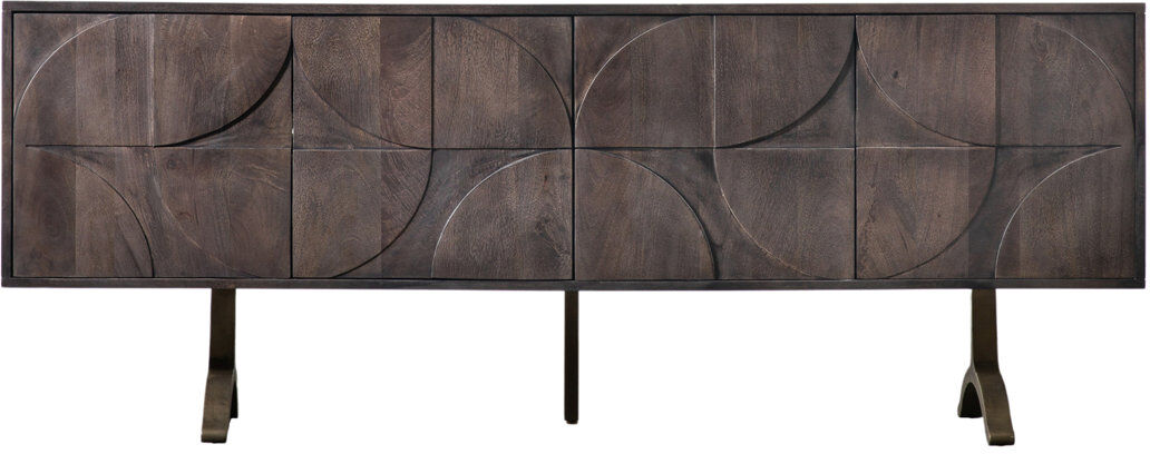 Gallery Direct 180 cm W Mango Solid Wood Sideboard Dark Wood 70cm H X 180cm W X 40cm D