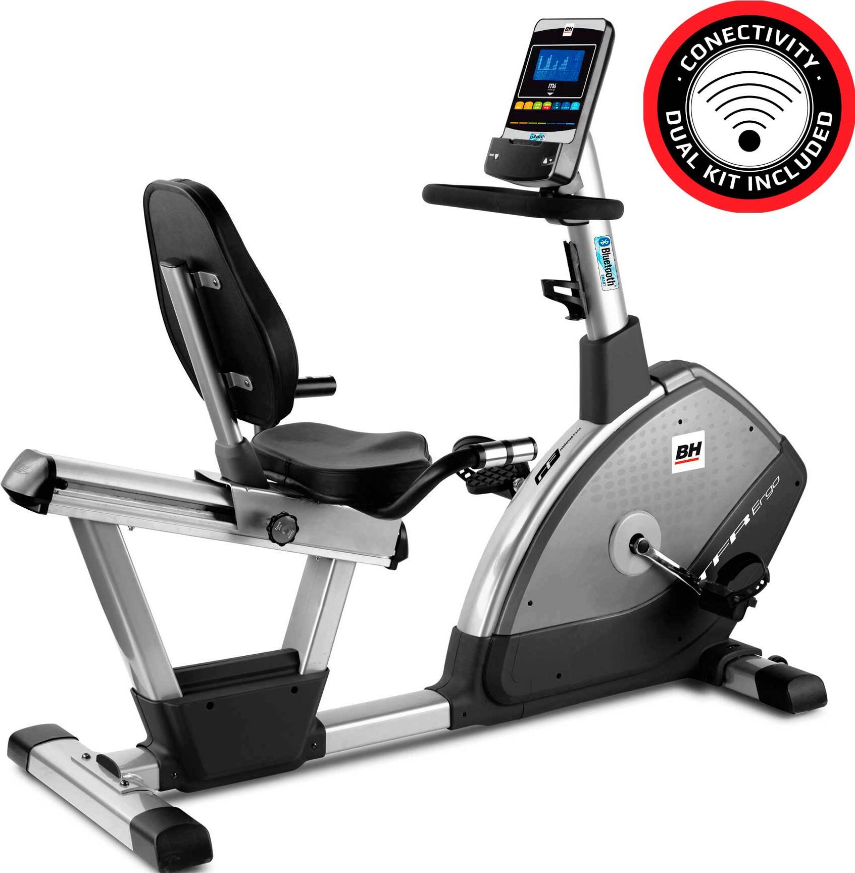 BH Fitness i.TFR Ergo H650I, Aufrechtes Fahrrad, Magnetisch, 130 kg, Kalorien, Distanz, Evolutionen pro Minute (RPM), Herzfrequenz, Zeit, Watt, Schwarz, Tasten