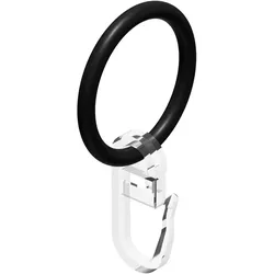 RUNDRINGE MIT FALTENHAKEN FÜR GARDINENSTANGEN 16 mm Ø, Schwarz, Packung 10 Stück
