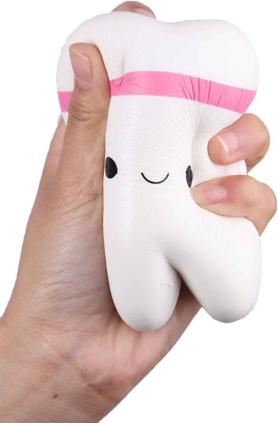 oCreon Kawaii Anti Stress Squishy Knijpspeelgoed met Tanden en Geur - Groot Formaat