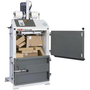 HSM Kartonpresse V-Press 504, mit automatischem Ballenauswurf, 40 kN Presskraft, 230V, Ballengewicht bis 60kg