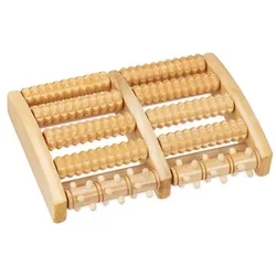 Relaxdays Fußmassageroller Holz Hellbraun