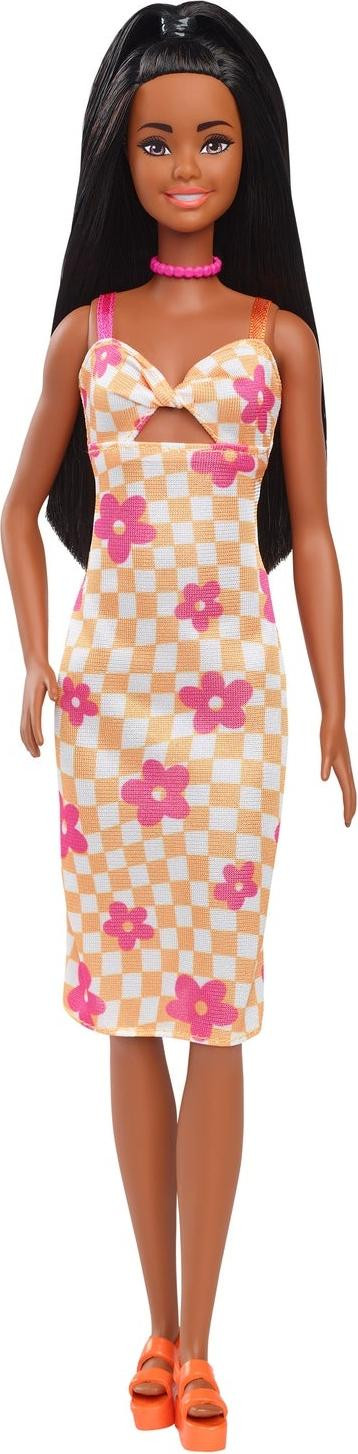 Barbie Fashionista pop met roze-oranje rokjurk