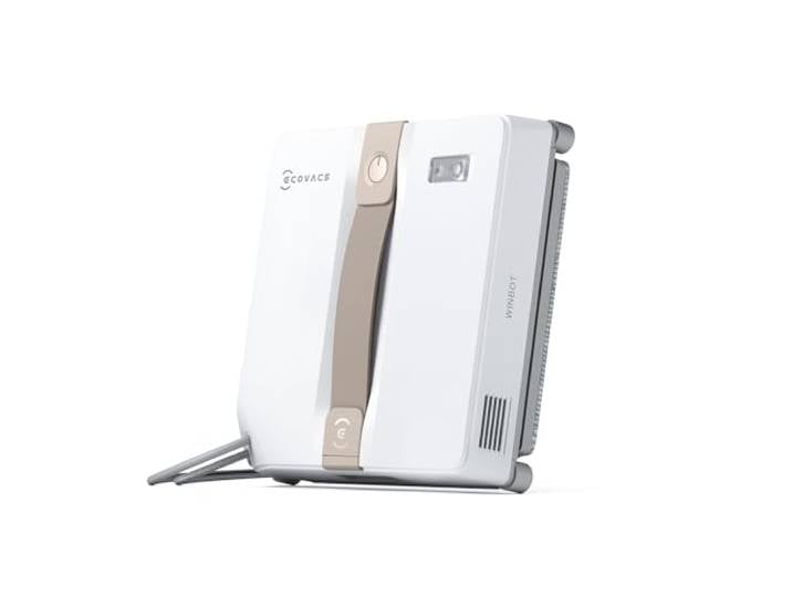 ECOVACS WINBOT Mini Robot de Nettoyage de vitres\, Design Compact\, Double Buses avec pulvérisation ultrasonique\, système de Protection à 9 étapes\, Planification Intelligente du Trajet\, Blanc