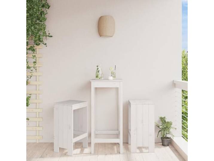 HEFZGDB Rustikale Barhocker aus Massivholz Kiefer für Terrasse und Balkon, 75 cm Sitzhöhe mit Fußstütze, Gartenmöbel für Außenbereich, langlebig und witterungsbeständig