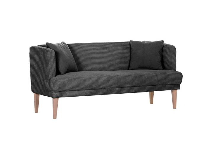 Landscape Sitzbank, Anthrazit, Grau, Eiche, Holz, massiv, 2-Sitzer, 170x83x70 cm, Stoffauswahl, Esszimmer, Bänke, Sitzbänke