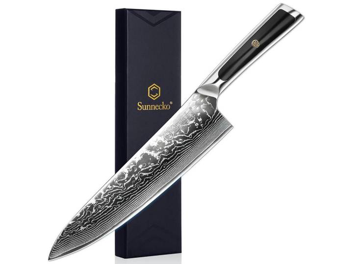 Kochmesser 20 cm Damaststahl 67 Lagen, Schwarz, Metall, 33 cm, Kochgeschirr, Küchenmesser, Schälmesser & Gemüsemesser