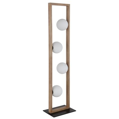 NOWA Stehlampe "NANDA", schwarz, 4, Ø 12cm H: 110cm, 1 Stk., Leuchten, Stehleuchte, Glaskugeln opal, Wohnzimmer, Schlafzimmer, Flur, Stehlampe