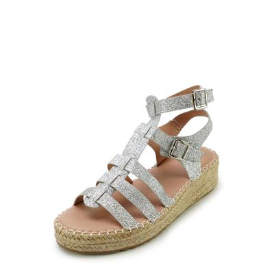 Sandale FINDLAY "TILIA", Damen, Gr. 39, silberfarben, Lederimitat, Schuhe Sandale, im funkelnden Design