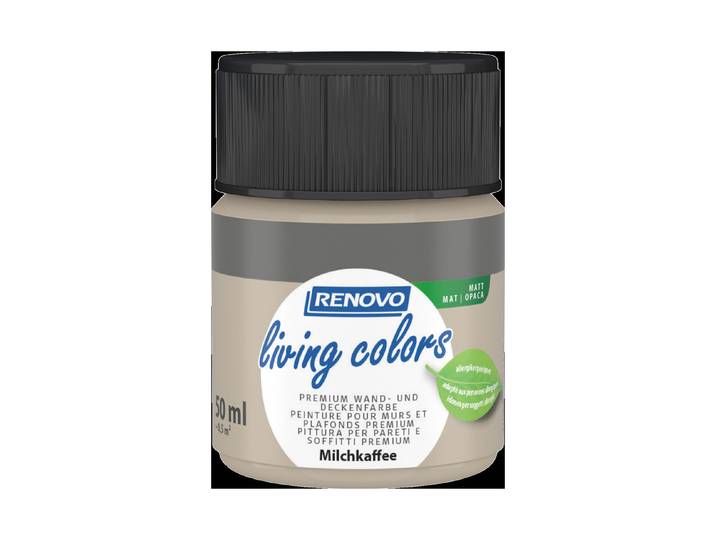 Renovo living Colors Wand- und Deckenfarbe Milchkaffee 50 ml