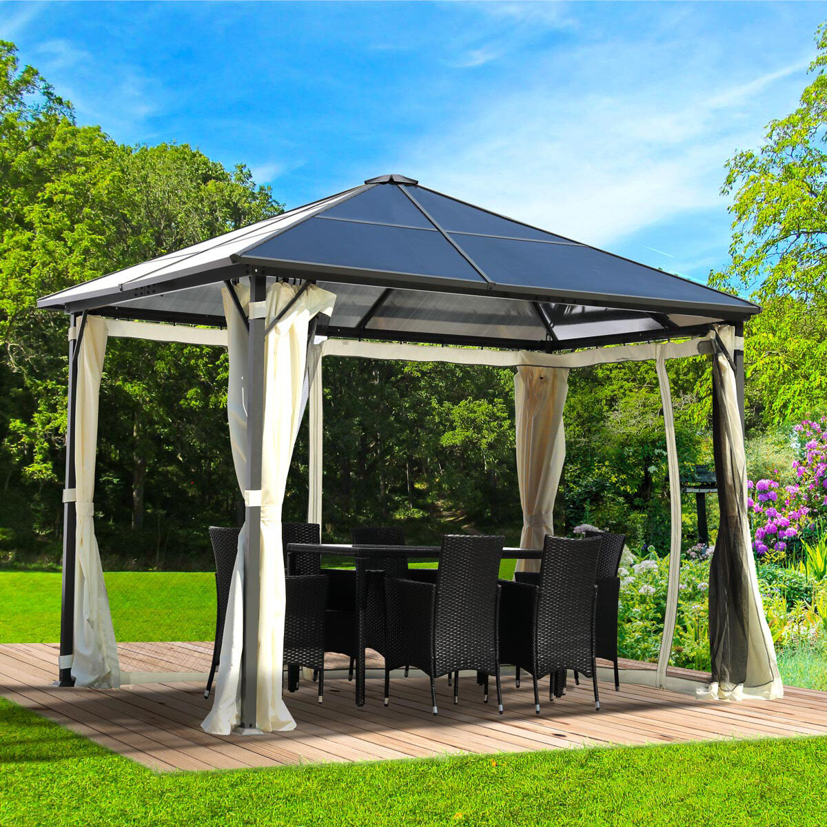Brast Alu Gartenpavillon SUMMERDREAM 3x3m beige