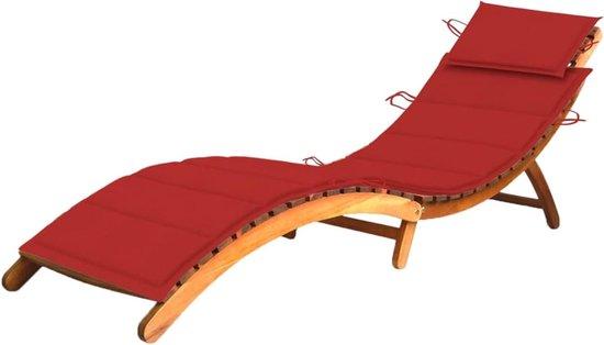 Holz-Liegestuhl Klappbar Ergonomisches Design - Rote Farbe