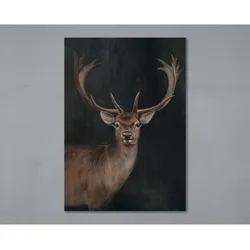 La Casa »Hirsch mit dunklem Hintergrund« Ölbild handbemalt 70x100 cm