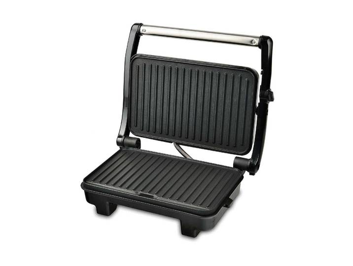 Kontaktgrill KOENIG Panino 1500 W , schwarz (schwarz, silberfarben), B:33cm H:12cm T:27cm, Kontaktgrill_Standgrill_Tischgrill_Teppanyakigrill, Kontaktgrill