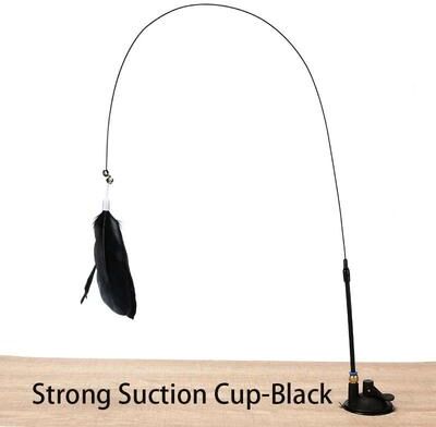 Inspire Essentials FeatherFlex Interactive Cat Wand Toy black