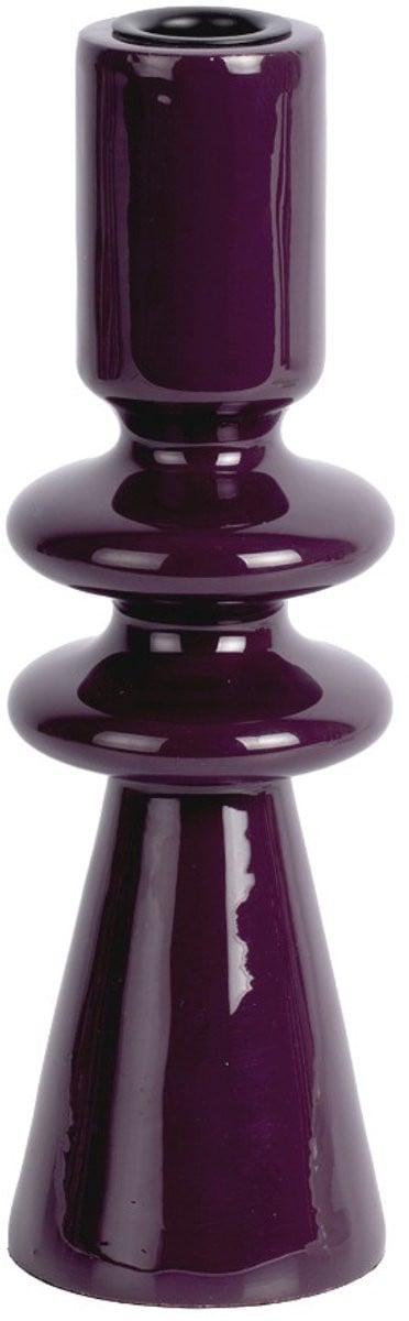Present Time Kandelaar Cadiz Double Ring - Donkerpaars - H x B x D: 22 x 7 x 7 cm