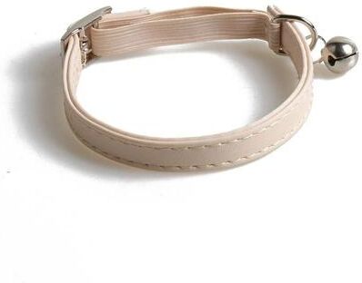 Uplift Essentials Pastel Macaron Adjustable Elastic Pet Collar With Alert Bell beige
