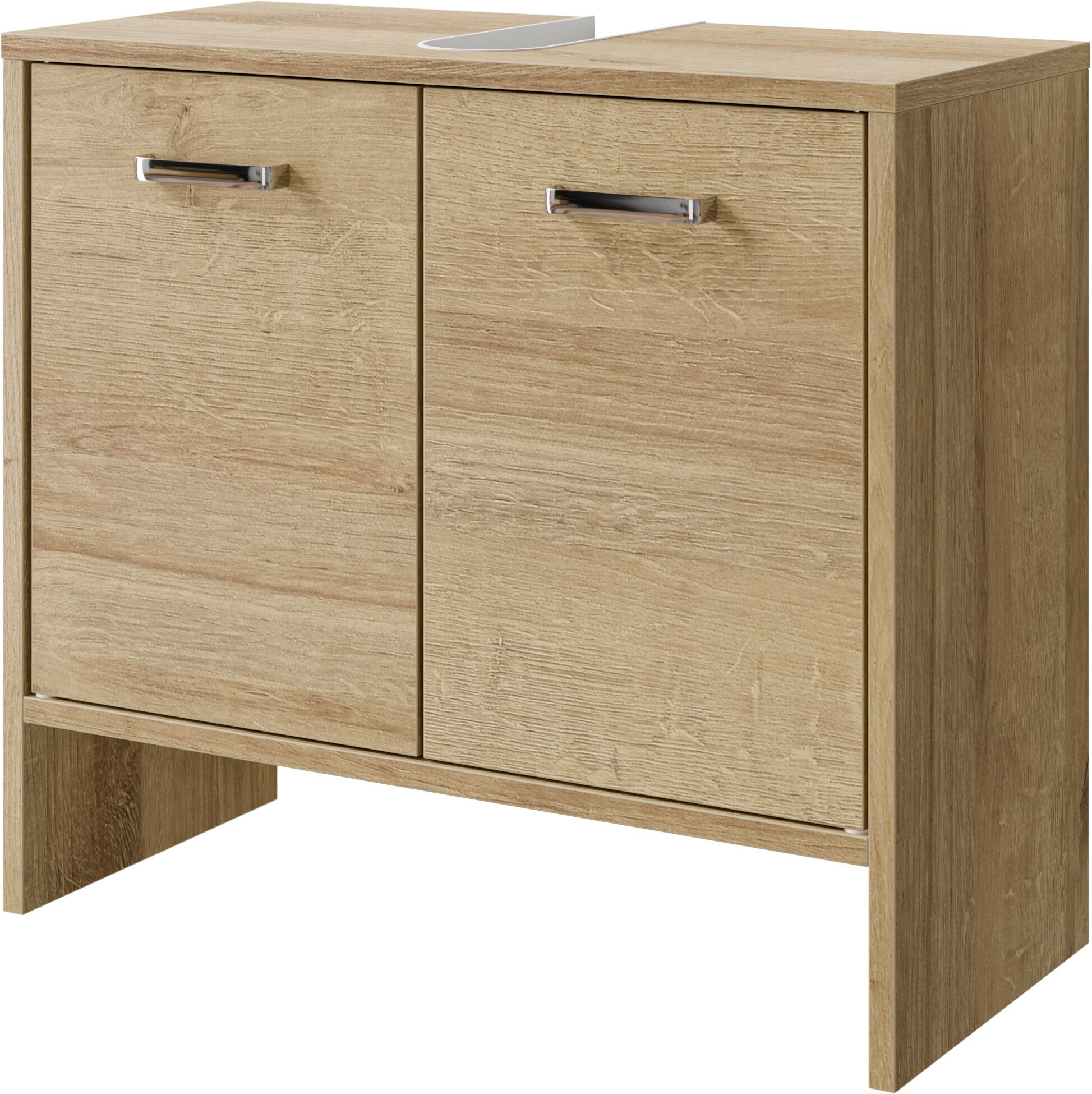 Waschbeckenunterschrank SAPHIR "Quickset 300", braun (riviera eiche quer nachbildung), B:60,6cm H:54,3cm T:28,4cm, Holzwerkstoff, Schränke, Waschbeckenunterschrank, 60,6 cm breit riviera eiche quer nachbildung Riviera Eiche quer Nachbildung, B/H/T: 60,6cm