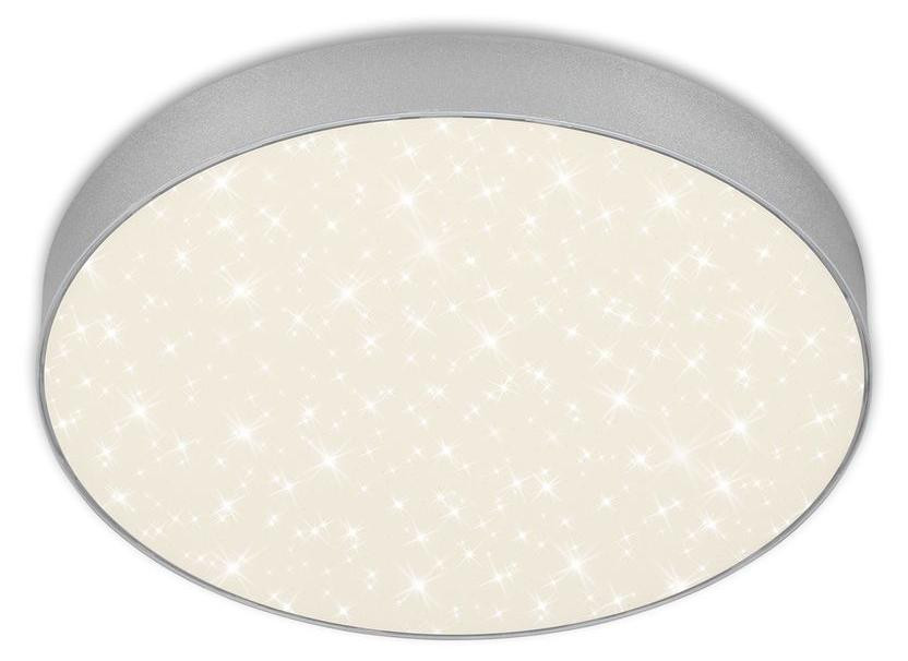 Briloner LED plafondlamp Flame Star, zilver, Ø 28,7 cm, met sterrenhemel effect