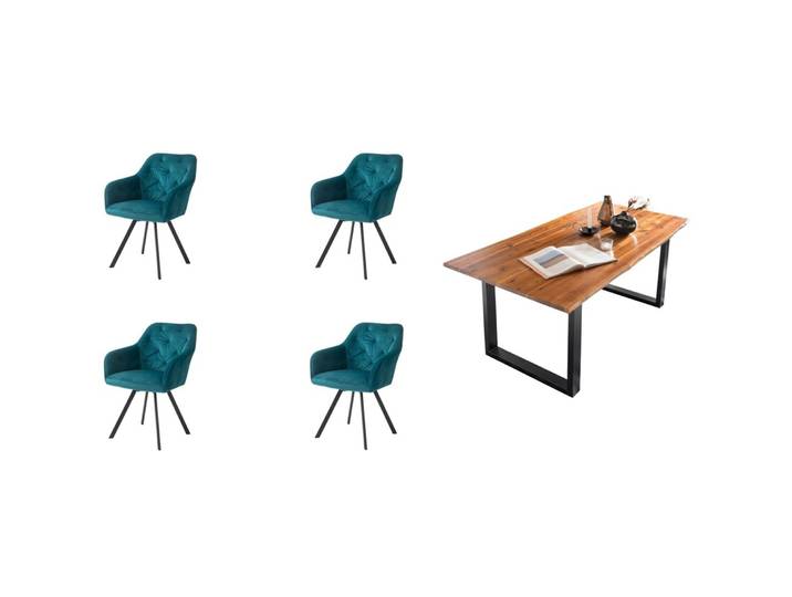Essgruppe Eats cognac Akazie/Samt B 160 T 85 cm 4