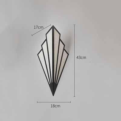 On Spot Shop Nordic LED Wall Lamp For Bedroom & Living Room, Fan shaped Bedside Lighting, Modern Wall Lights For Corridor, Aisle black warm White (2700 3500k)