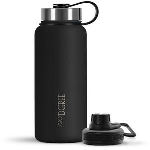 720DGREE Trinkflasche noLimit Onyx Black, isoliert, aus Edelstahl, schwarz, mit Schraub- & Sportverschluss, 950 ml