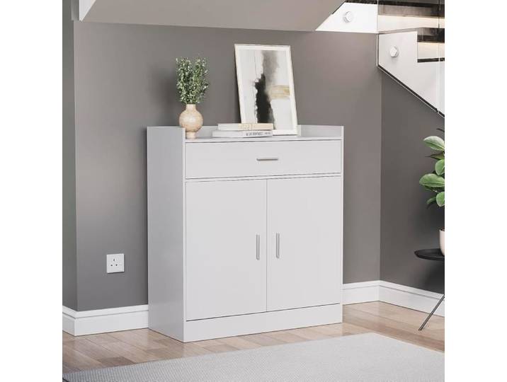 Vida Designs Shoe Cabinet Dalby Moderne à 2 Portes et 1 tiroir Armoire Couloir Meuble de Rangement pour Chaussures Blanc