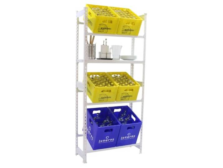 Simon Rack Simbottle - Metall-Flaschenregal mit 3 Regalen und 1 Fach, 1800 x 800 x 300 mm, Weiß, ideal für Gastgewerbe und Gewerbe.