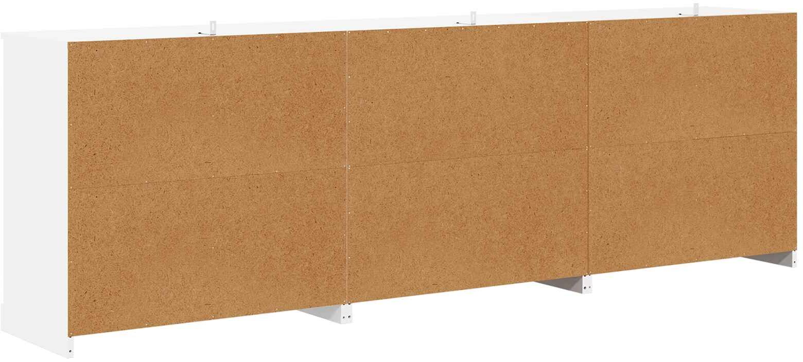 vidaXL Buffets 3 pcs Blanc Bois d'ingénierie