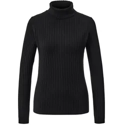 Tchibo - Gerippter Rollkragenpullover - Damen - Gr. L - schwarz