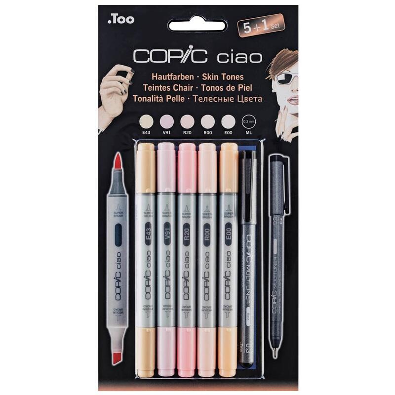COPIC® Ciao 5+1 Set Skin Tones Layoutmarker-Set 1.0 + 6.0 mm Mehrfarbig 22075552
