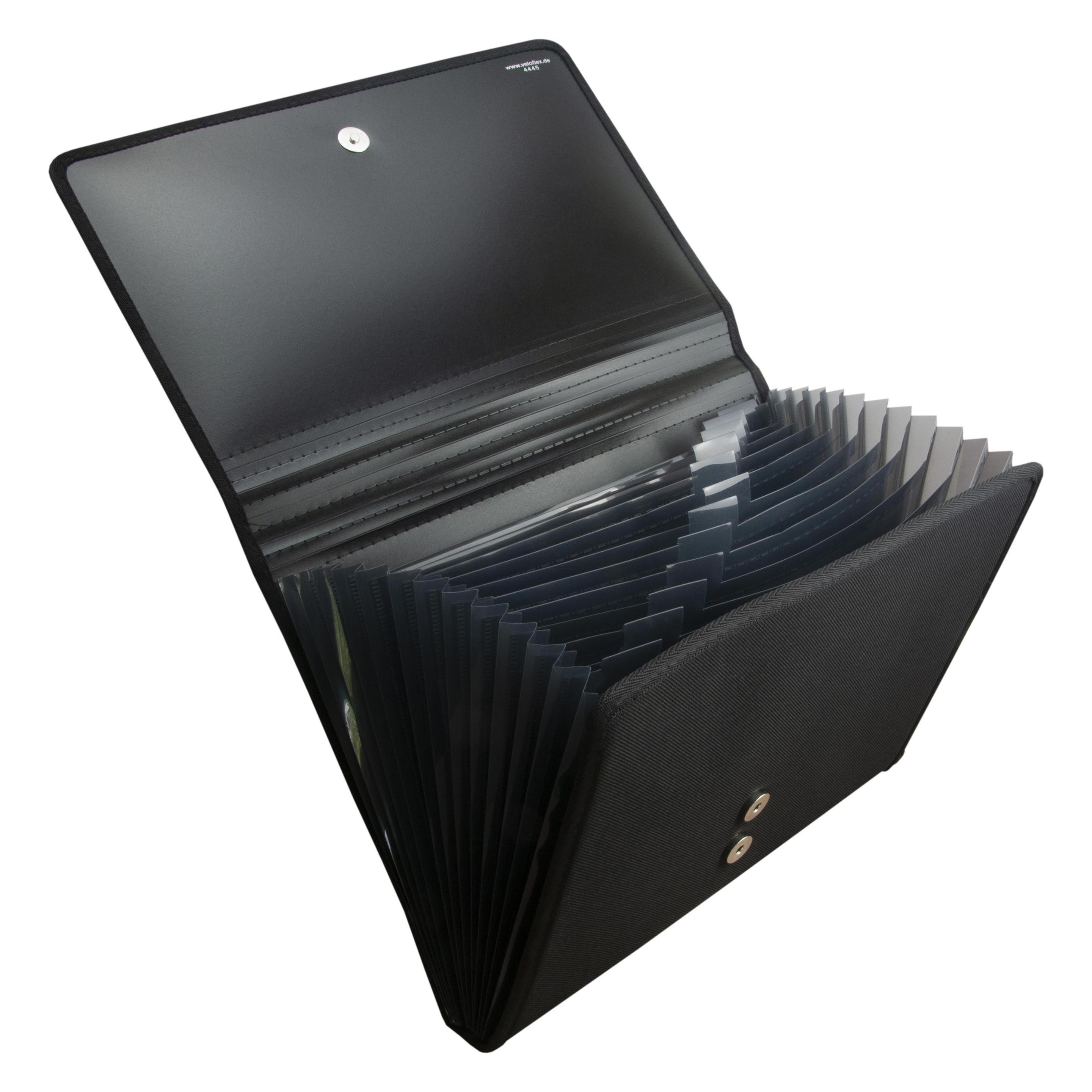 Veloflex Fächermappe 12 Fächer schwarz (A4, 1x) (4445 880)