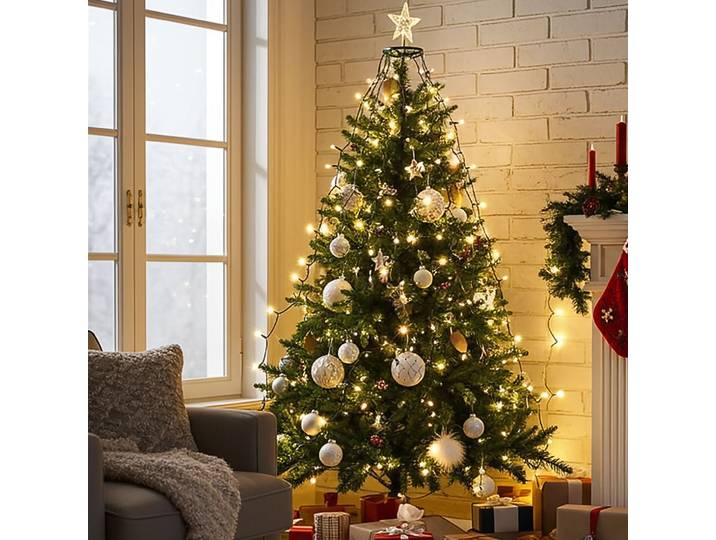 Weihnachtsbaum-Überwurf-Lichterkette, 320 LEDs & 8 Girlanden je 2,7 m, IP44