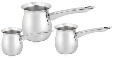 STP Goods Stainless Steel Mirror Polished Coffee Pot Cezve Set of 3 - Set of 3