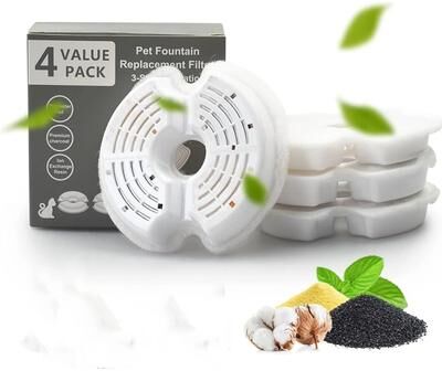 Uplifted Finds Multiple Filtration Pet Water Fountain Replacement Filters 4 Pack