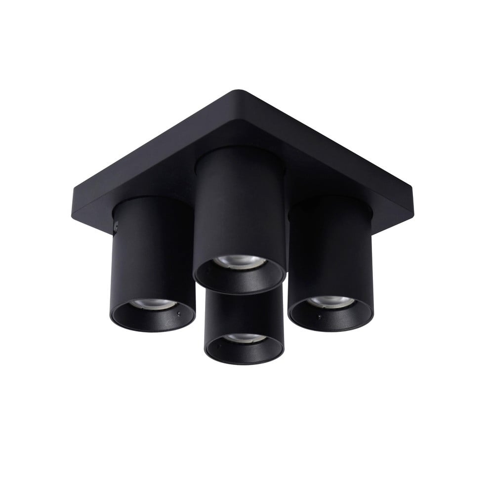 Lucide Plafondspot Nigel 4-lichts zwart aluminium