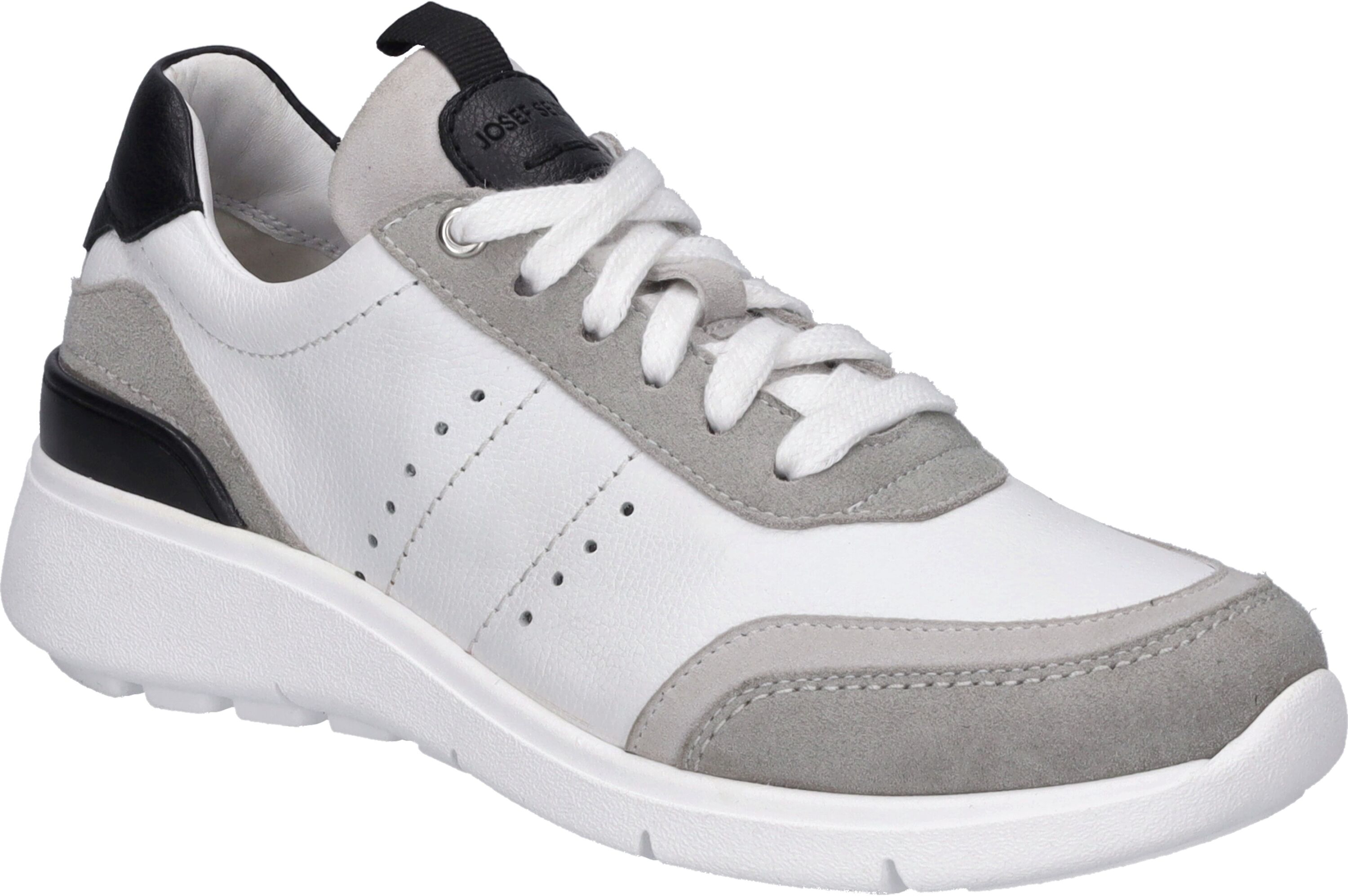 Sneaker JOSEF SEIBEL "Giulietta 01, weiss-grau", Damen, Gr. 39, weiß (weiß, grau), Obermaterial: 100% Rindsleder Leather cow., Schuhe Sneaker