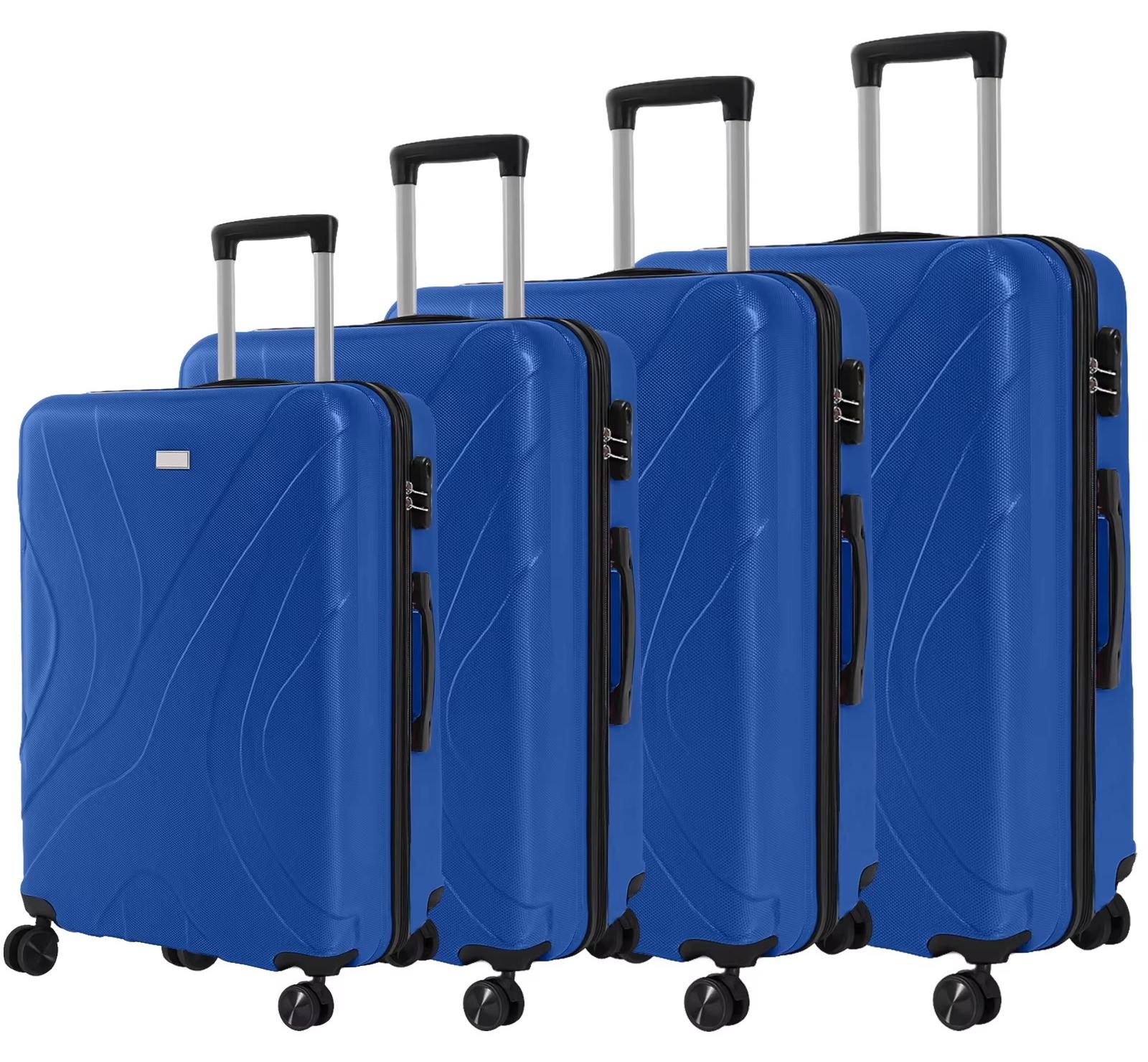 Kofferset - 4-teilig - ABS-Hartschale - TSA-Schloss - Leise Spinnerrollen - Blau