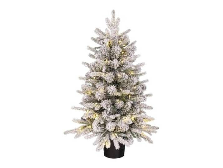 Black Box Trees Grimshaw Sapin de Noel Potted Dual LED Vert Givre Blanc Chaud 50L 120 Tips Batterie et minuteur-h90xd61cm