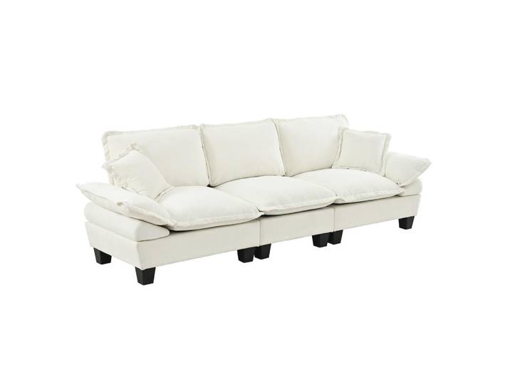 ComfortXL 3-Sitzer-Sofa De-34662 Segelboot-Design Beige, 82x90x263 cm, Wohnzimmer, Sofas & Couches, Sofas, 3-Sitzer Sofas